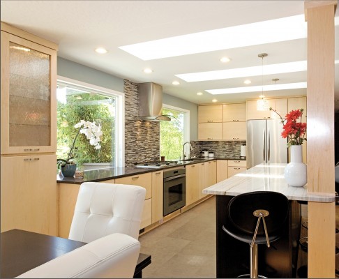 Cool Trends for Hot Kitchens Newly installed wellborn cabinetry made a big difference in this kitchen remodel