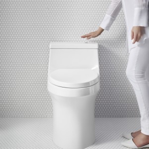 Kohler's San Souci Comfort height touchless toilet with AquaPiston flushing technology