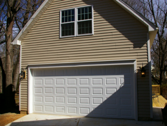 A completed garage addition in Charlotte, NC