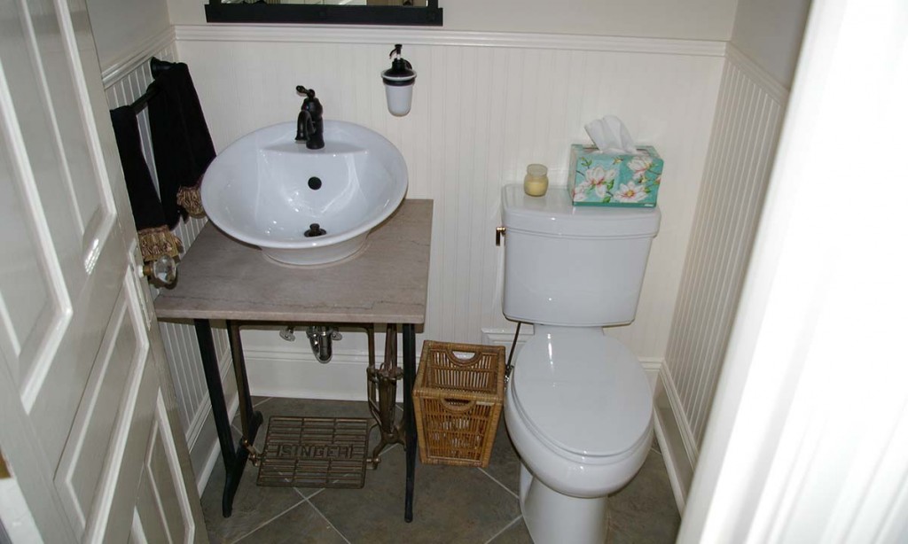 New functional powder room addition and sink