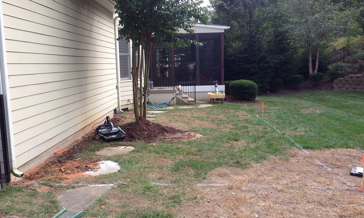 Original screened porch before construction