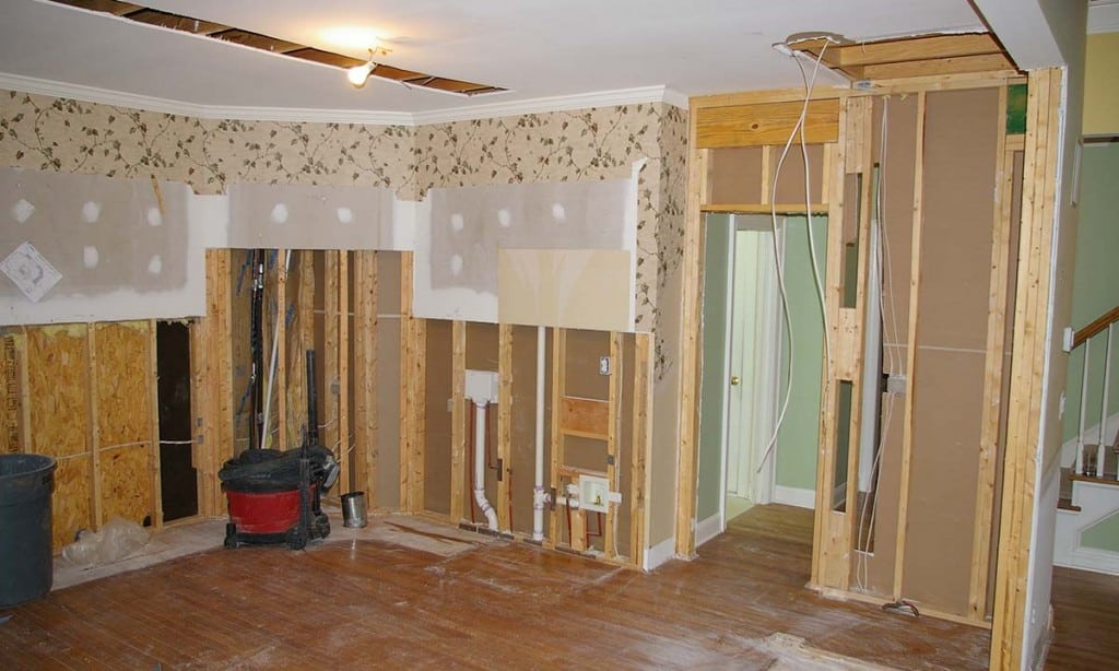 Picture of kitchen update during the remodel's construction process
