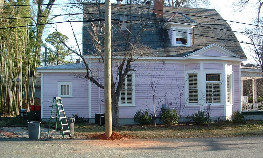 Side view of historic home before addition and remodeling