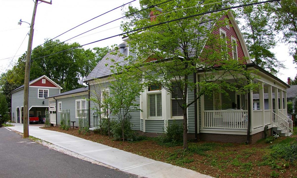 View of addition and historic home renovations