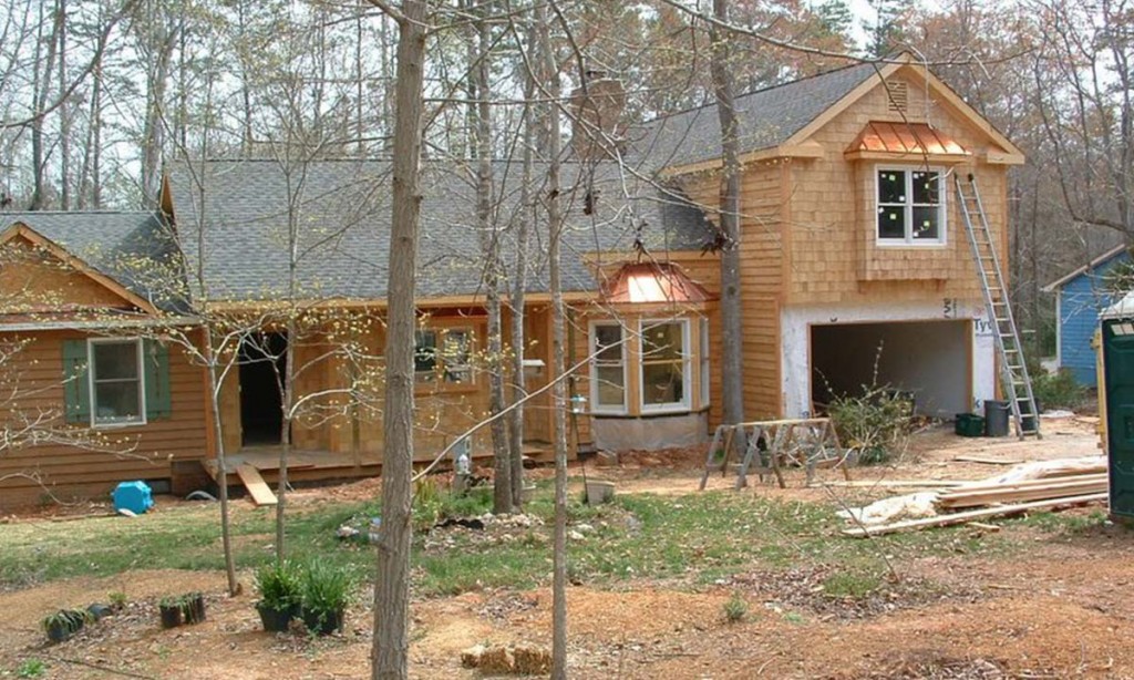Photo of the home addition during its construction