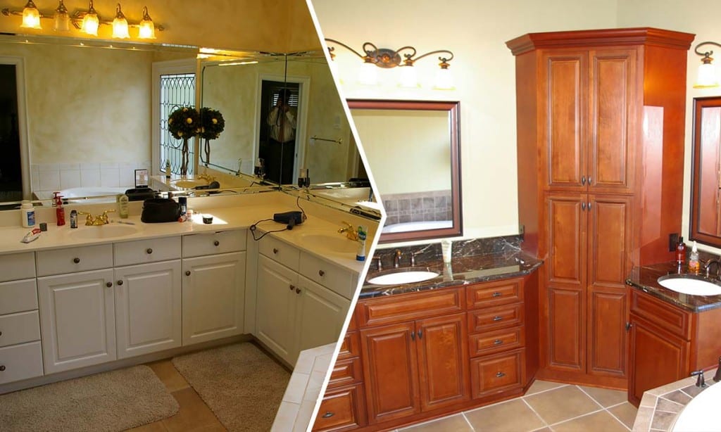 Home remodeling - before and after the bathroom remodel