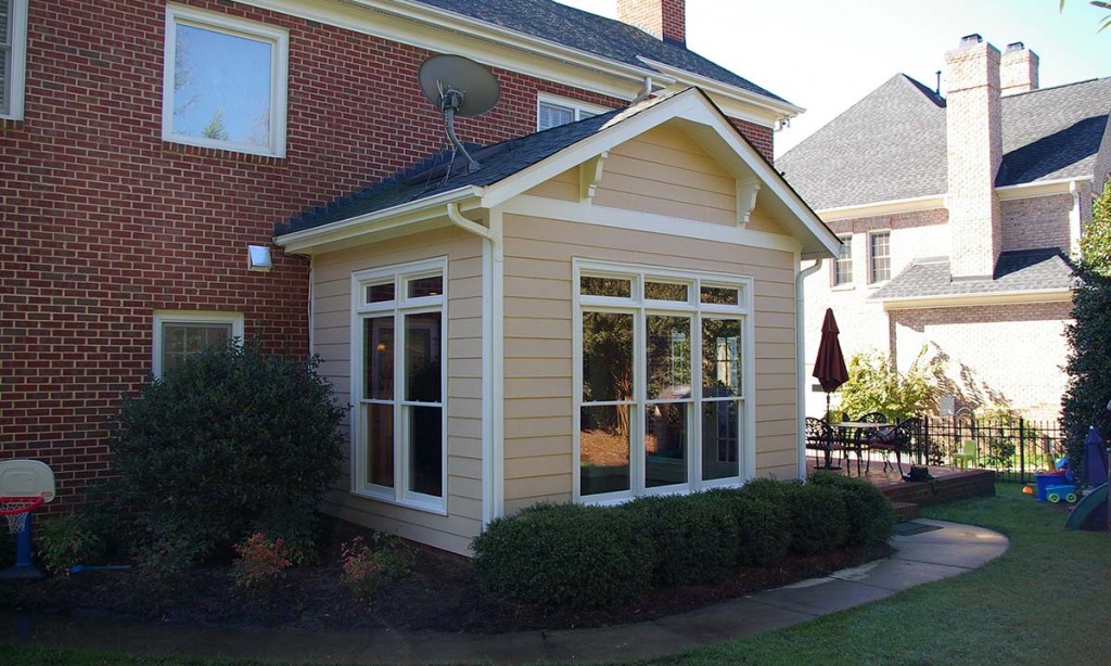 Exterior view of new morning room after converting the screened porch