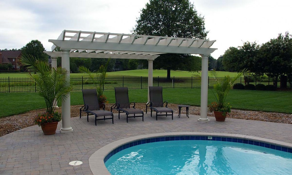 New poolside pergola with a