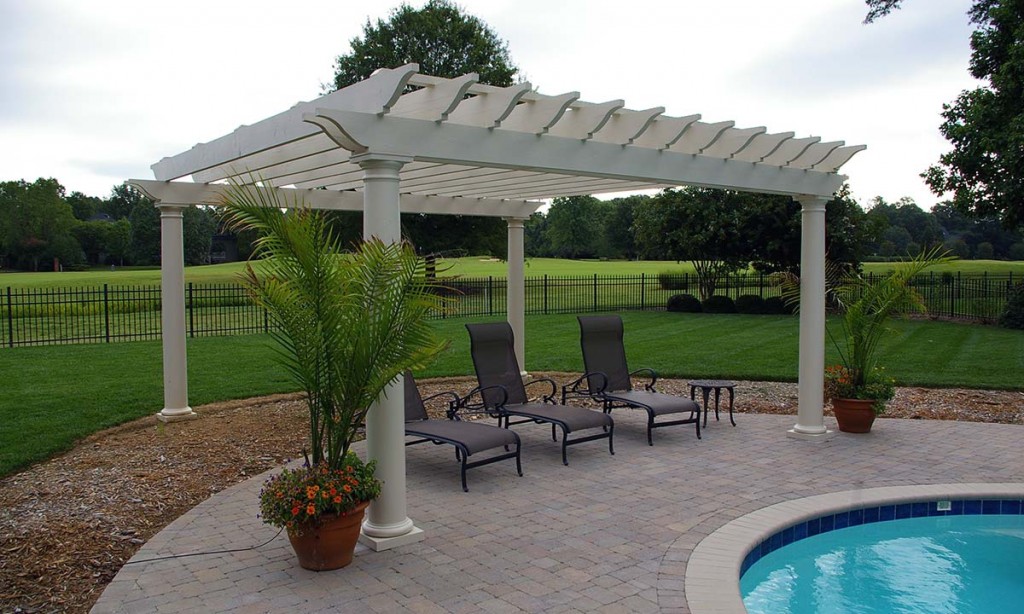 Poolside pergola addition was solidly designed and built to withstand strong cross winds