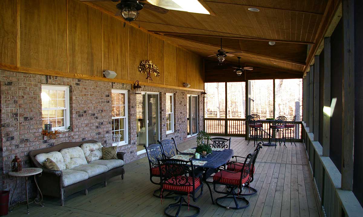 Interior view of screened porch addition