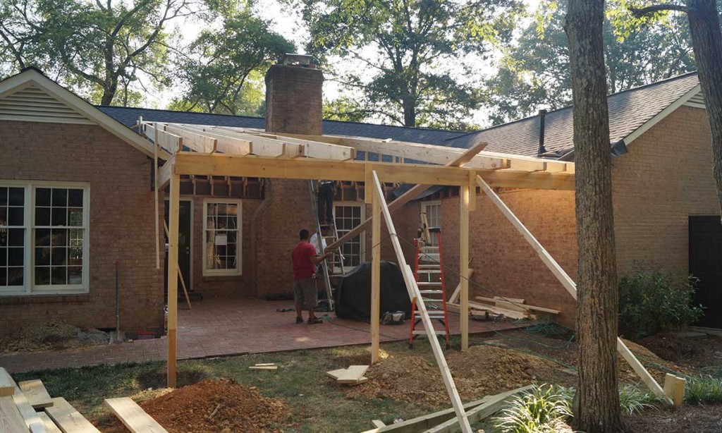 During construction of screened porch