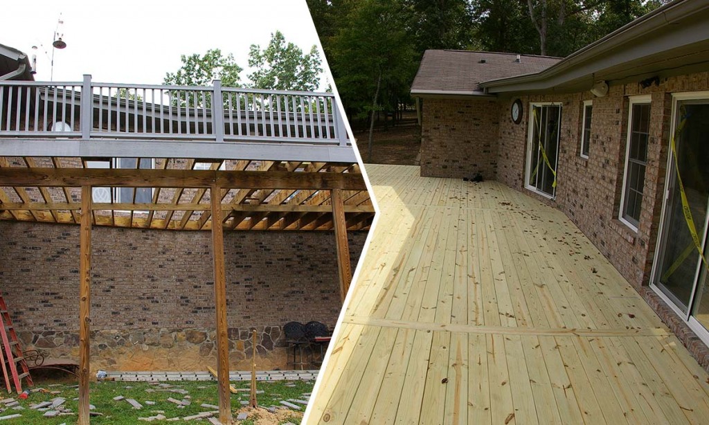 Structural deck repair before and after