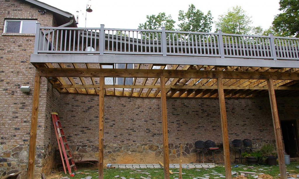 Repairing the deck's framing after discovering moisture