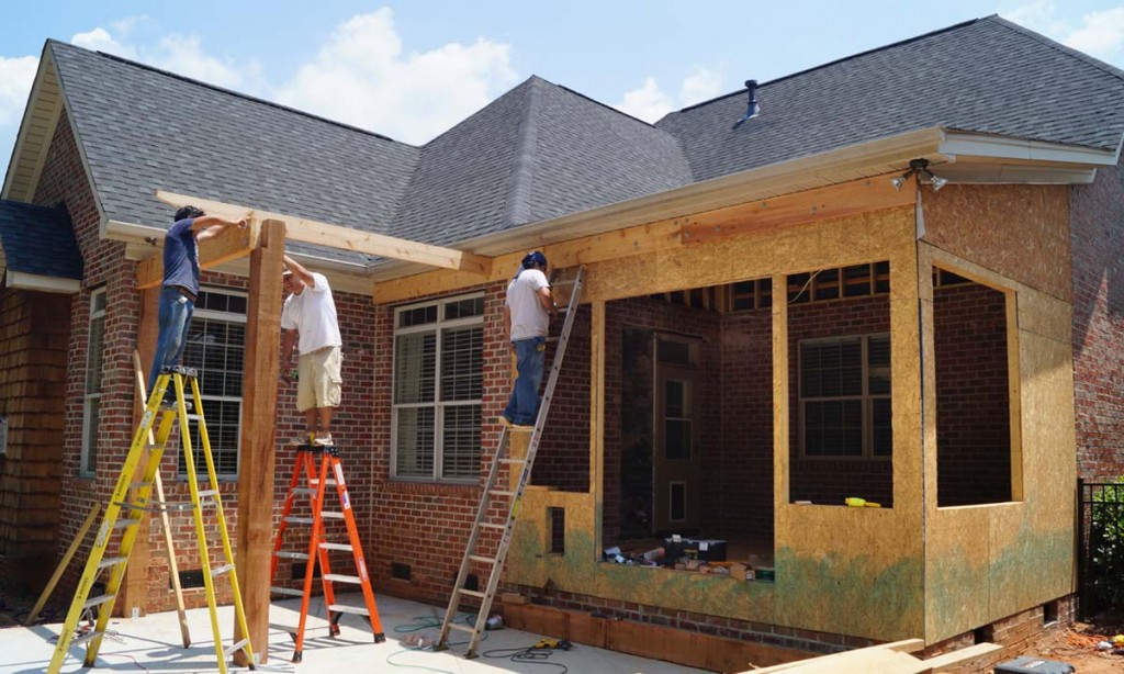 During construction of sunroom addition