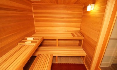 pool house sauna after photo