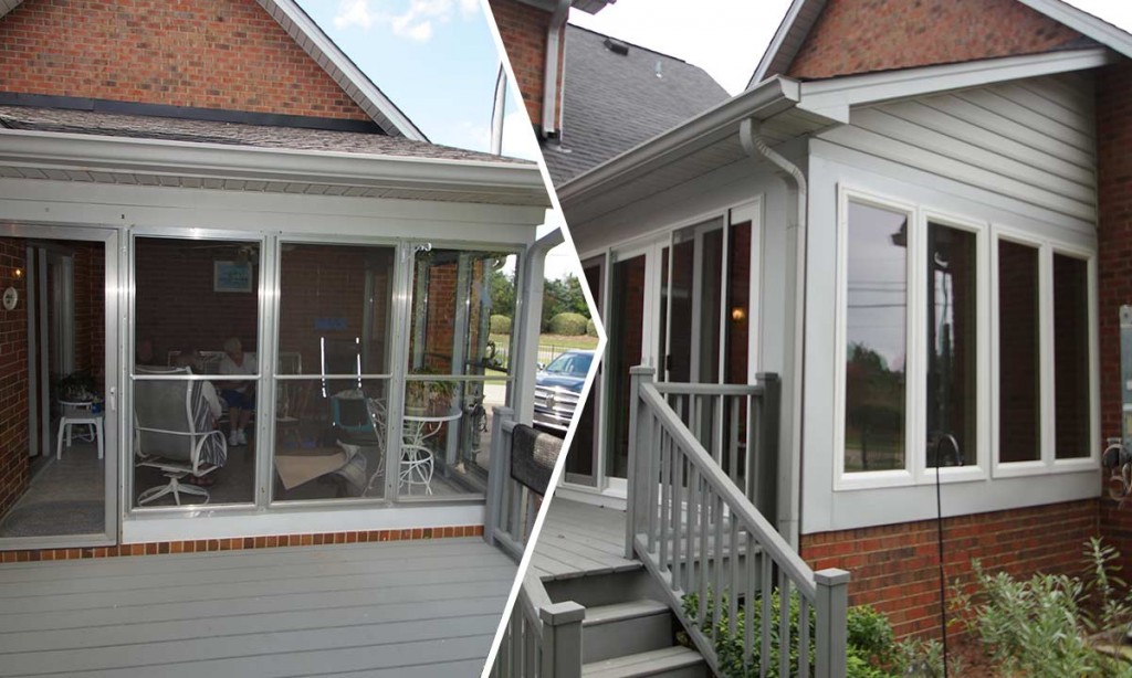 before and after sunroom conversion