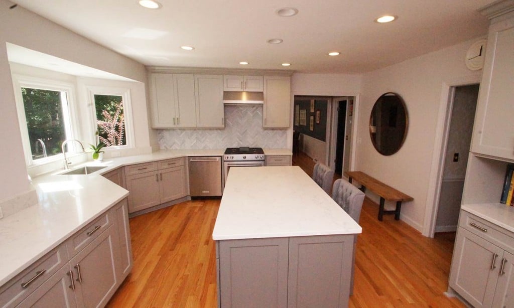 kitchen remodel with island in center