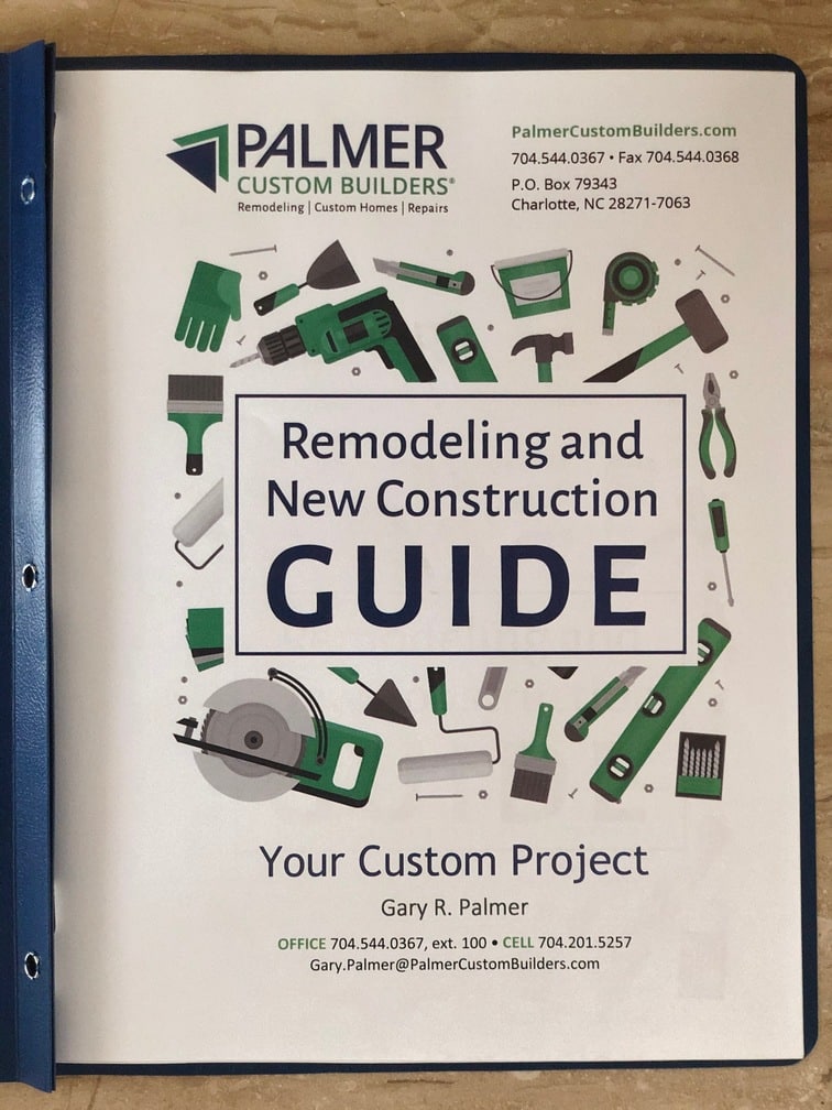 Cover page of the remodeling and new construction guide by palmer custom builders