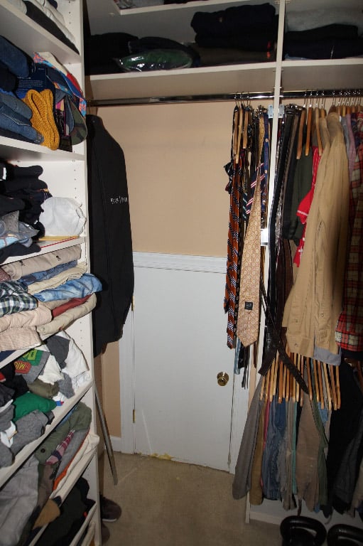 before image of clothes in miscellaneous closet