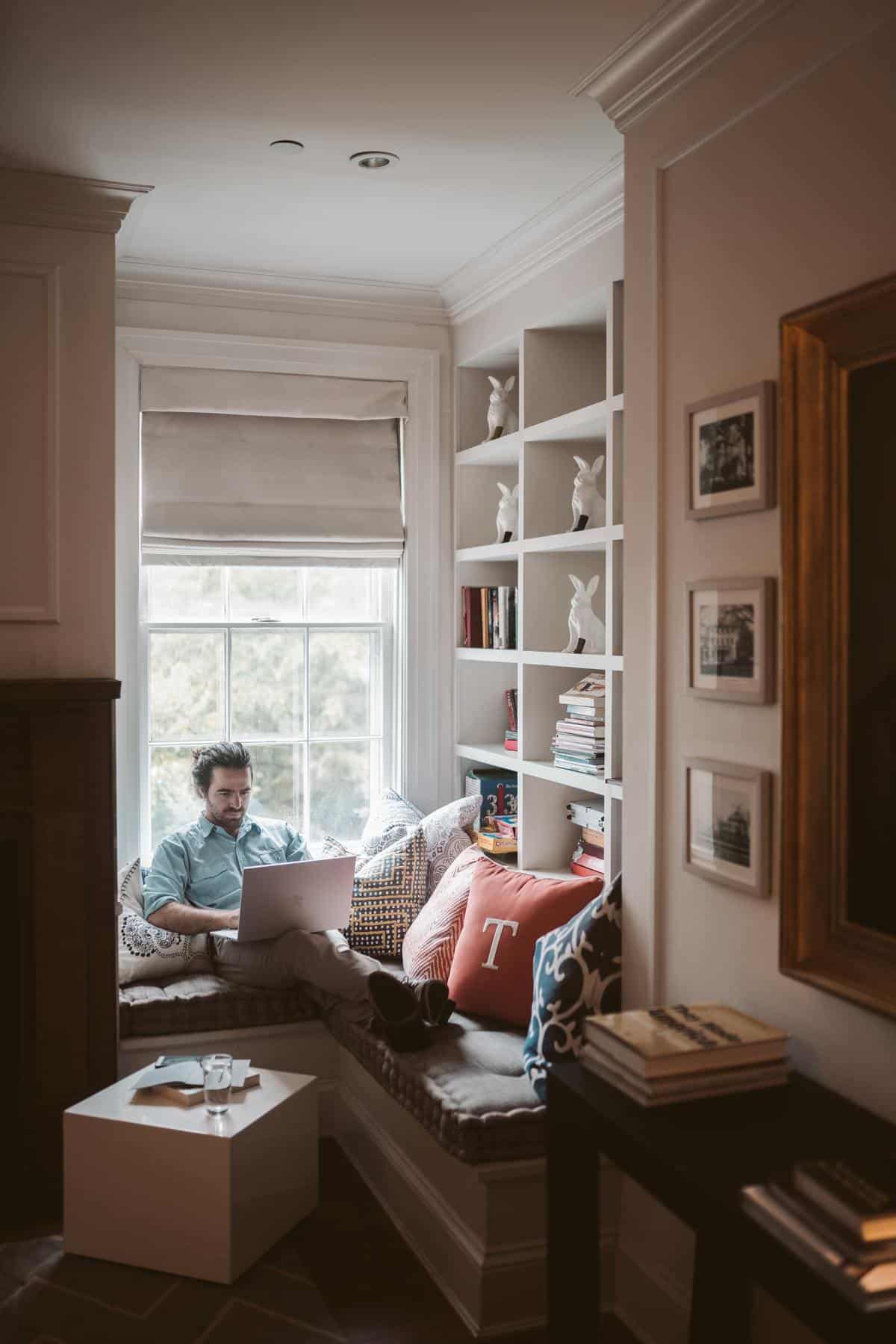 man reading in updated nook