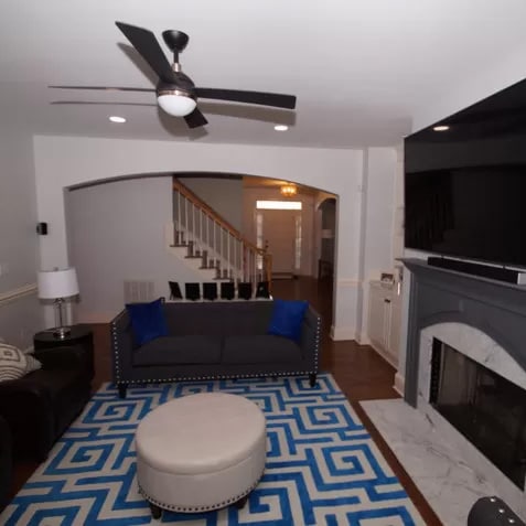 living room and foyer after floor over