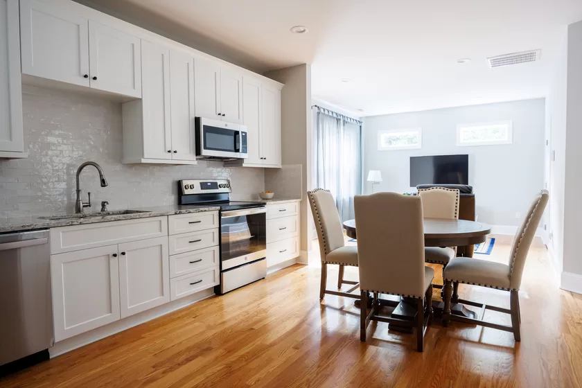 ADU open floor plan kitchen and living room