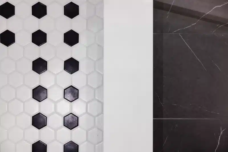 black and white tile