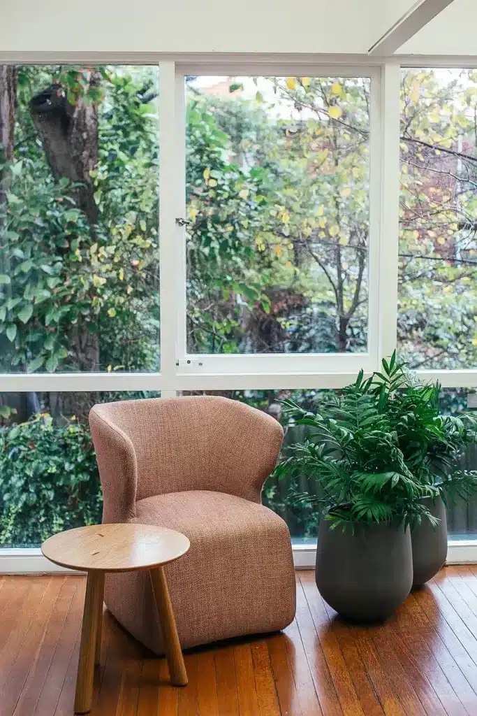 peaceful sitting area in sunroom