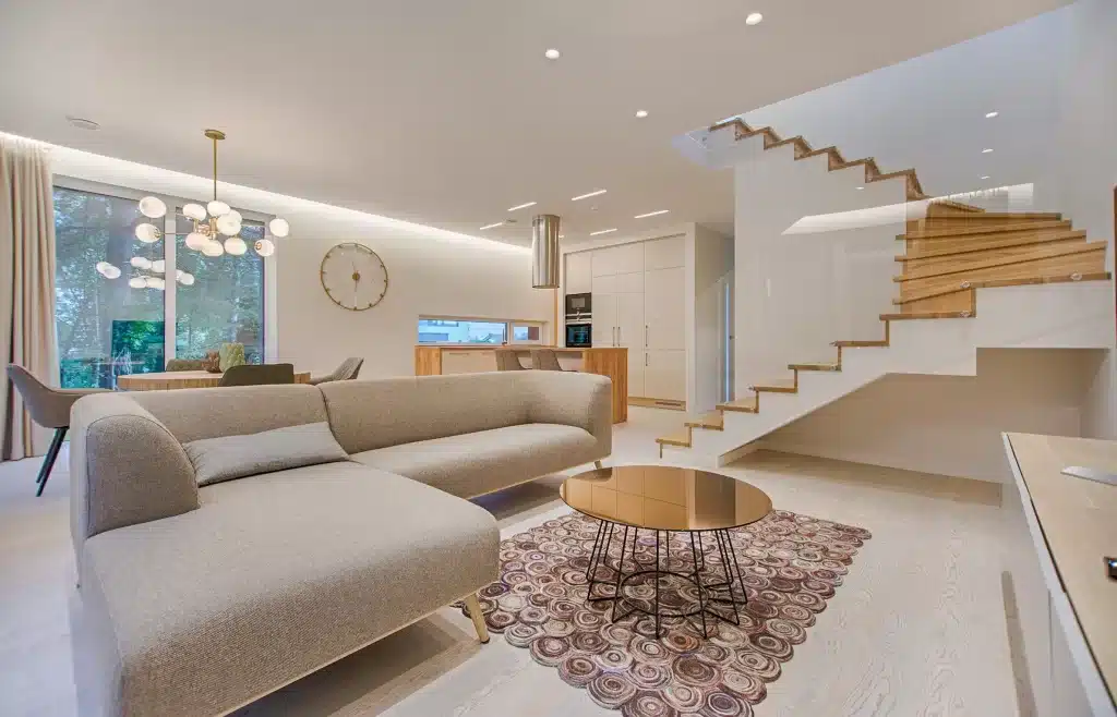 luxury primary living room with geometric design