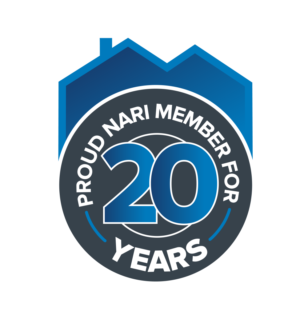 circular logo that reads 'Proud Nari Member for 20 Years'