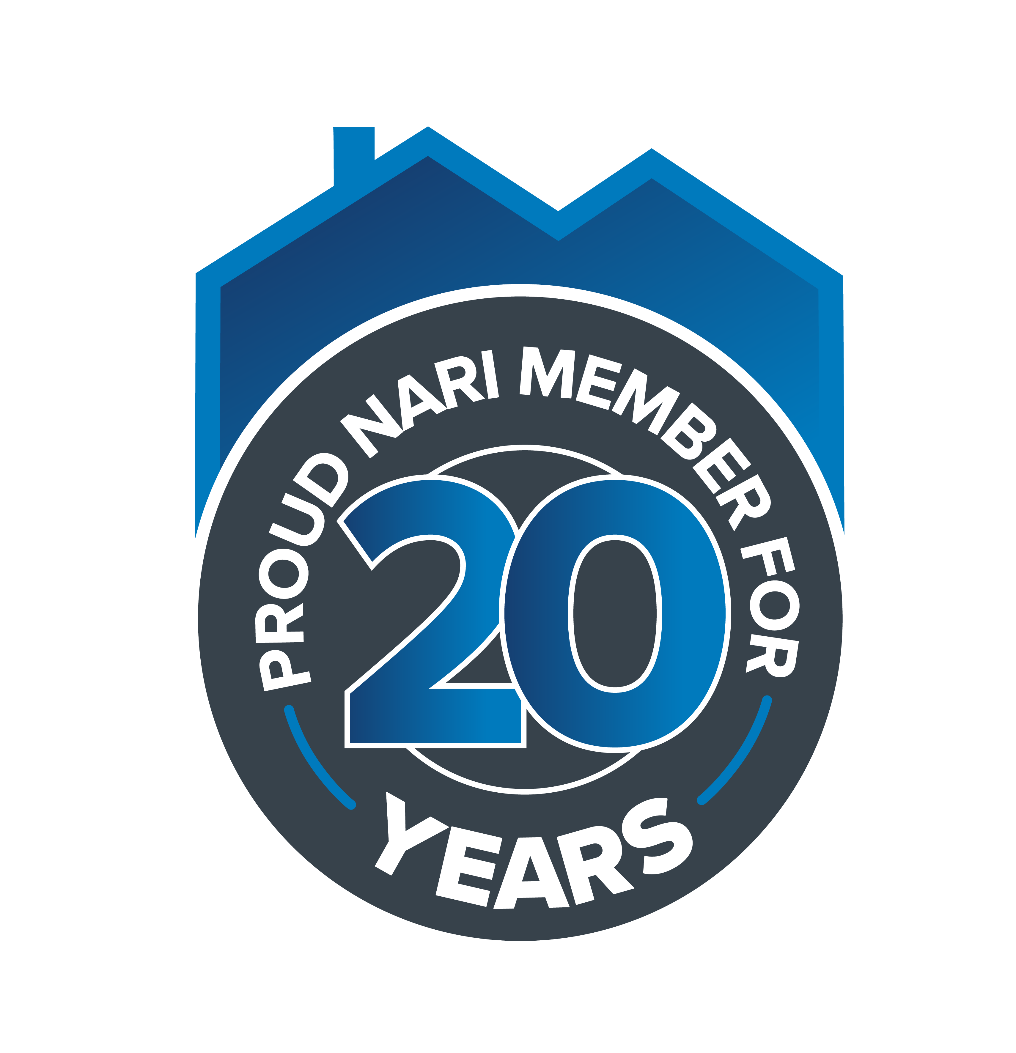 circular logo that reads 'Proud Nari Member for 20 Years'