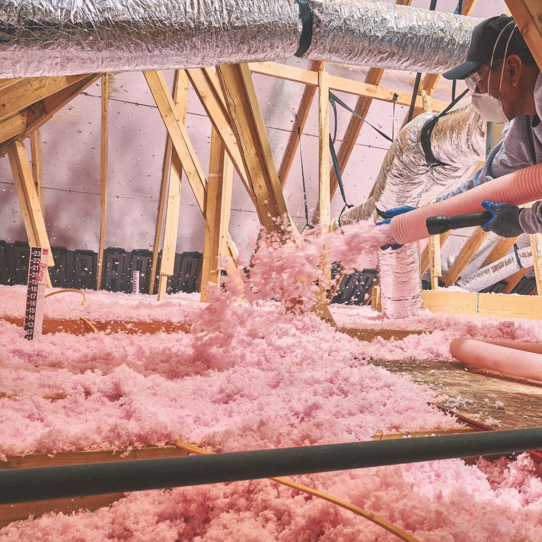 installation of insulation in the attic