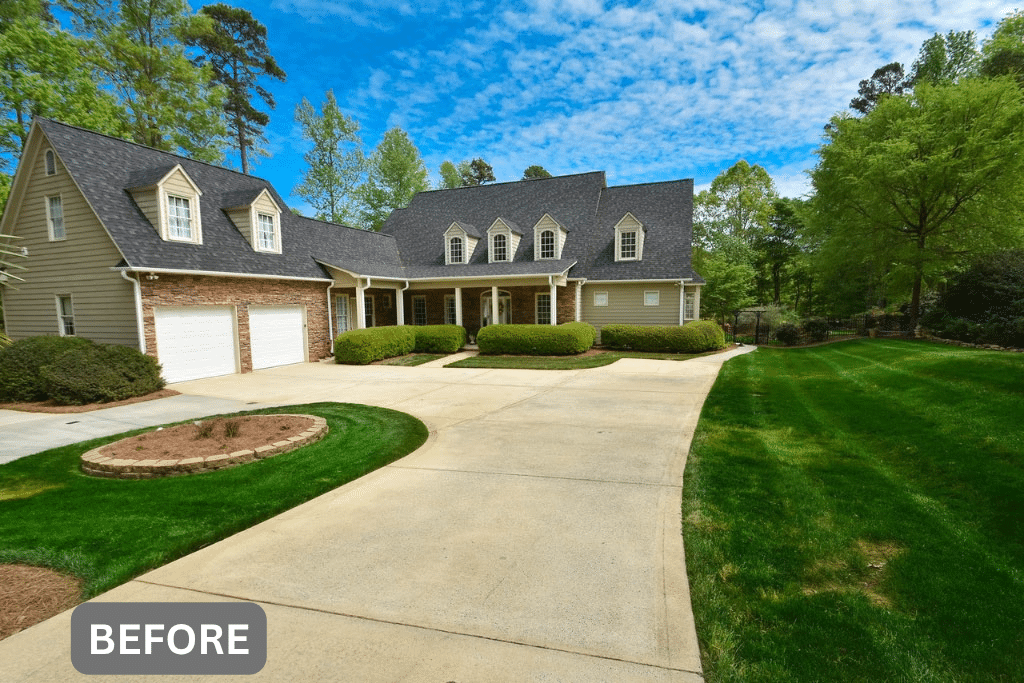 before home addition to the right of home
