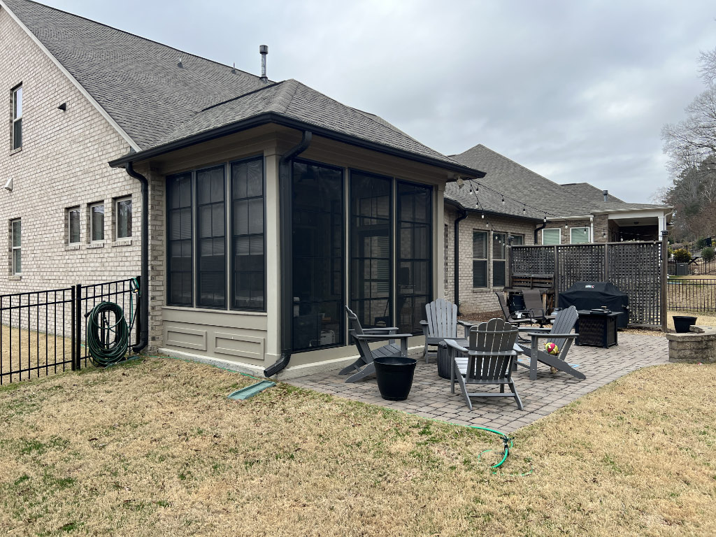 before pic of screened porch before sunroom conversion