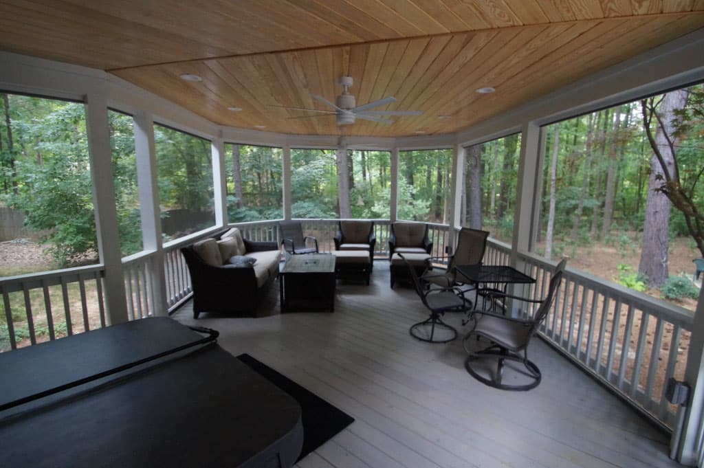 trees surrounding sunroom