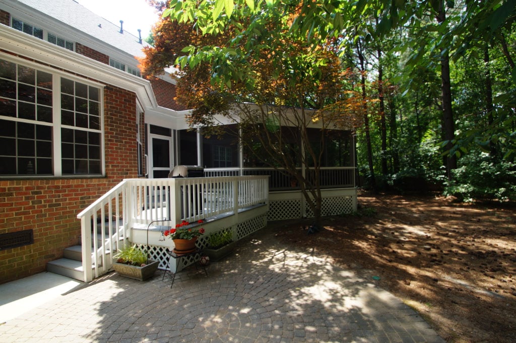trees covering back patio