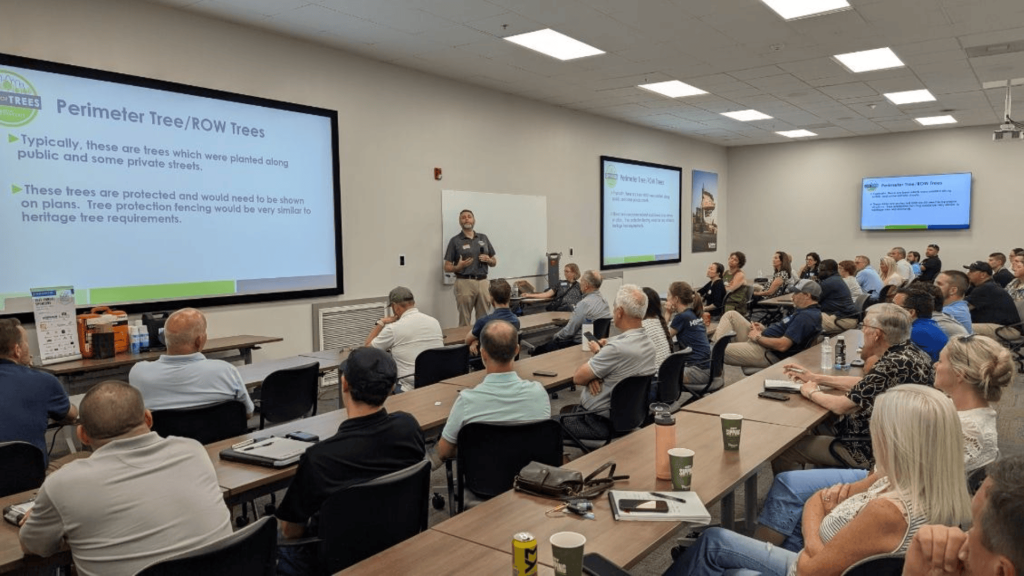 Nari charlotte chapter dinner meeting, with Nari presenting in front of rows of local remodelers