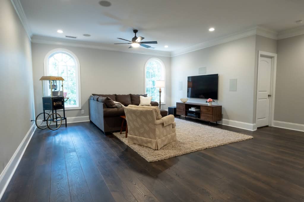 After photo of upstairs floor over additional functional living room space created